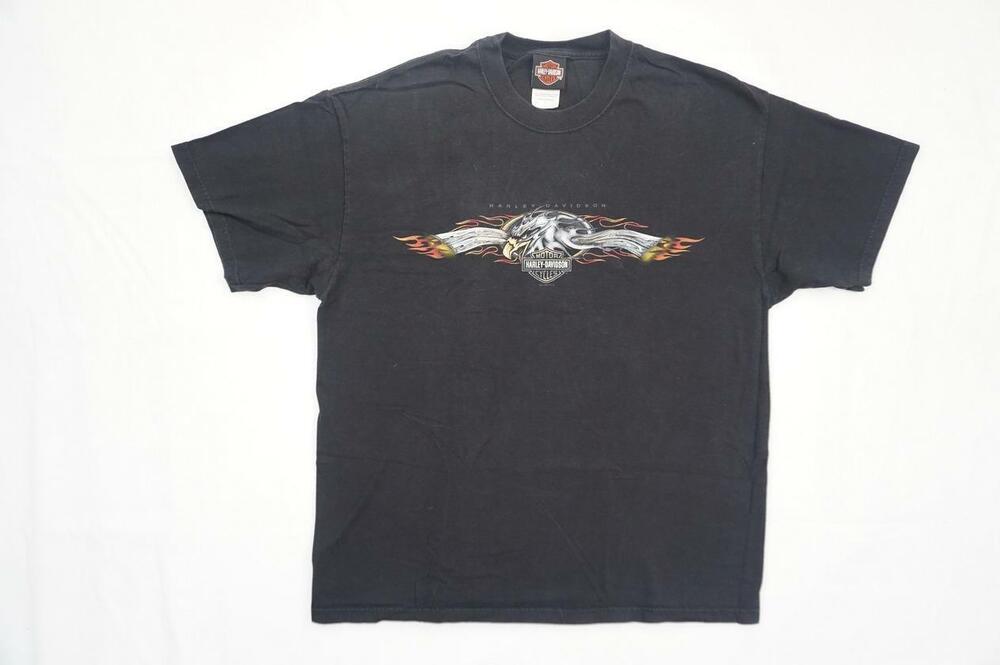 HARLEY DAVIDSON L OCALA FLORIDA EAGLE/TATTOO BLACK TSHIRT MADE IN USA HANES